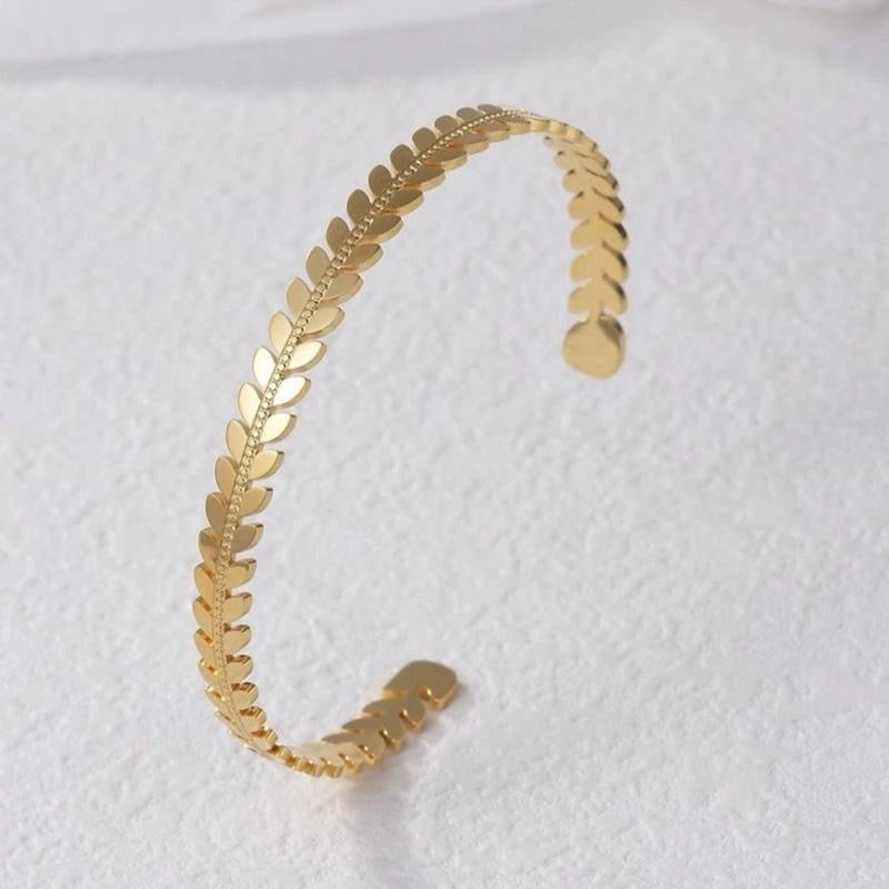 Leaf Open Cuff Bracelet