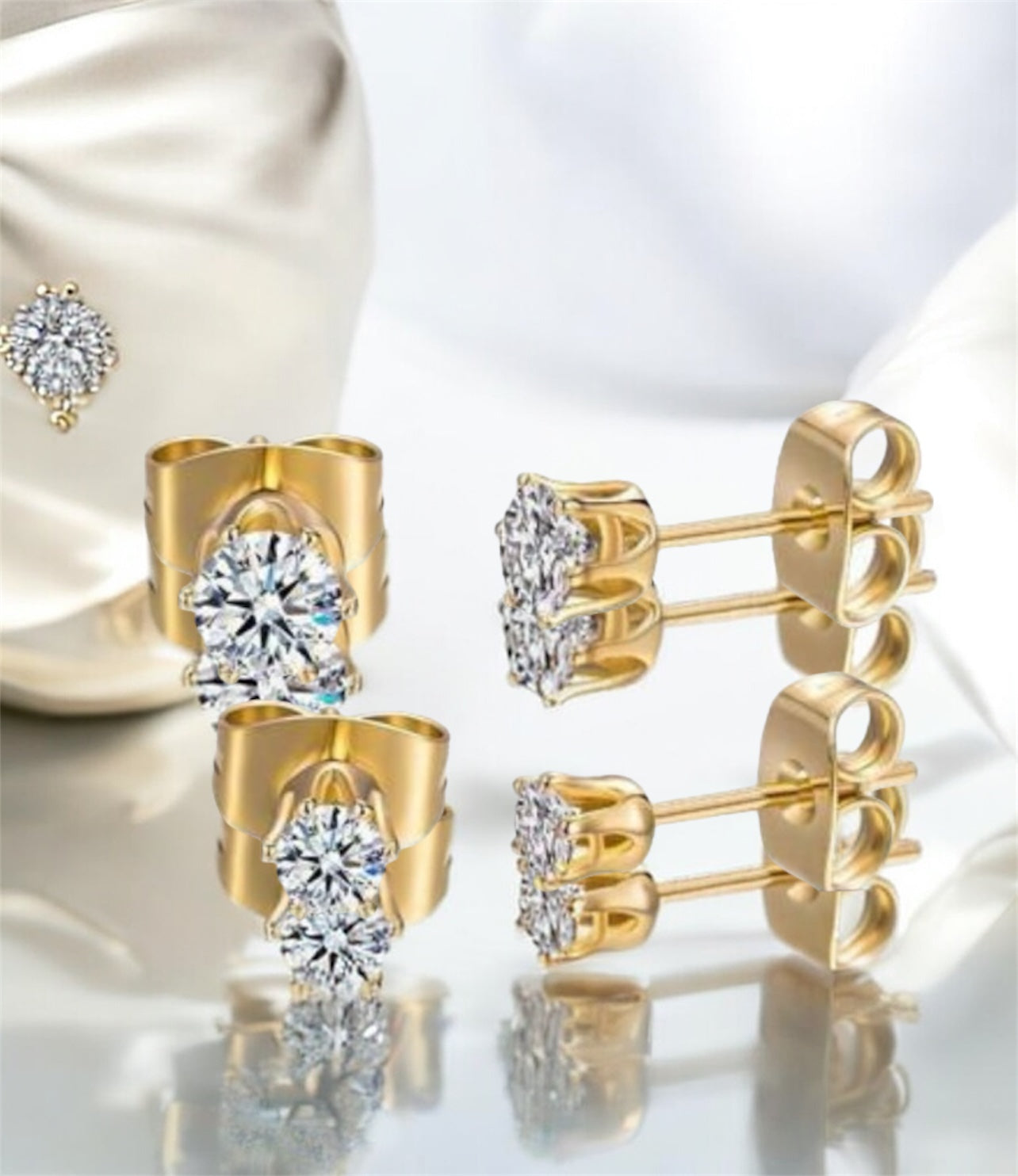 Gold-Plated Necklace & Stud Set