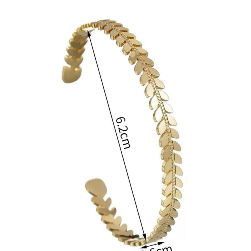Leaf Open Cuff Bracelet