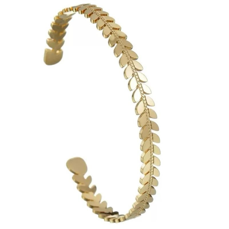 Leaf Open Cuff Bracelet