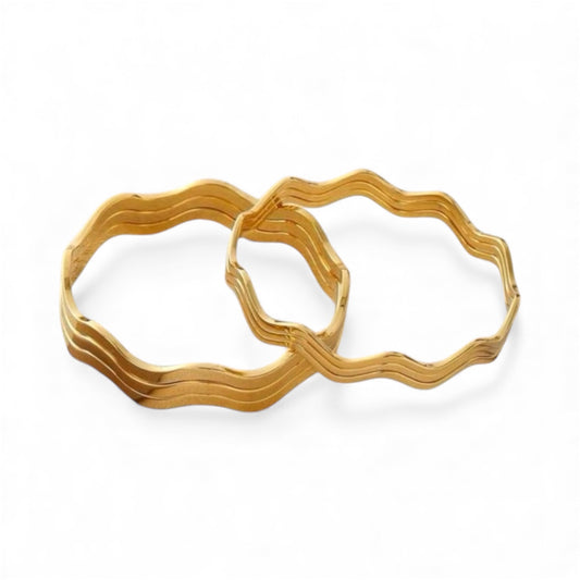 Wave Bangles- Stainless Steel & Tarnish Free